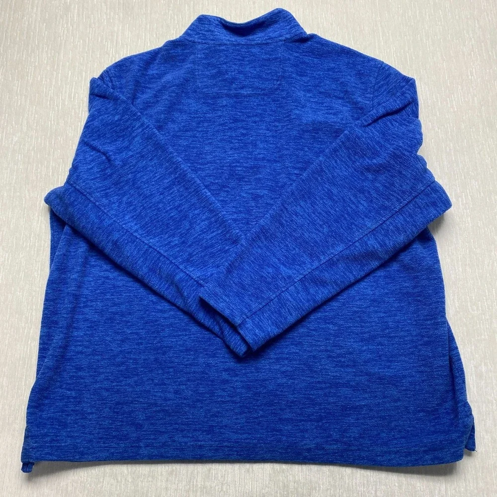 Tommy Bahama Quarter Zip Fleece Sweatshirt Mens 2XL Blue Marlin Logo Mock Neck